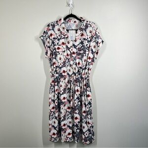 LuLaRoe Women’s Size XL Collar Sleeveless Floral Dress Gathered Waist